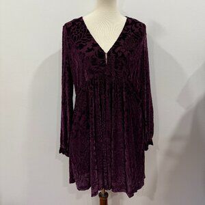 Free People Purple Velvet Mini Dress